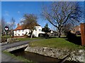 The Red Lion pub and culverted stream, Chalgrove