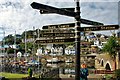 Looe: Signpost near the town bridge