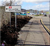 ST1283 : Park and Ride sign, Taffs Well by Jaggery
