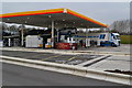 TQ1057 : HGV fuel station at Cobham Services on the M25 by David Martin