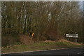 Bridleway crossing the road at Sixhills, off the A46