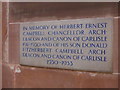 NY3955 : Carlisle Cathedral: memorial (17) by Basher Eyre