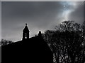 NY9369 : Partial eclipse of sun, St Oswald's Church, Heavenfield by Andrew Curtis