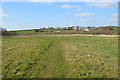 SJ8047 : Silverdale Country Park: path junction on Waste Farm Meadows by Jonathan Hutchins