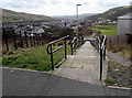 Down a long flight of steps in Caerau