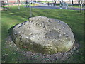 NZ2462 : Cup and ring boulder, Gateshead Riverside Park by Mike Quinn