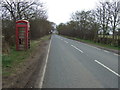 Battered phonebox on Warren Road (A1031)