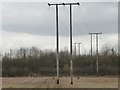 Power lines crossing farmland north of Garforth