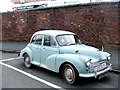 Vintage 1968 Morris Minor parked at Worcester Shrub Hill station