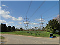 Pylons against a blue sky