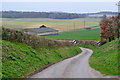 View down hill towards Moorcourt Farm