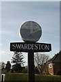 TG2002 : Swardeston Village sign by Geographer