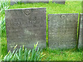 SK6929 : Hickling Churchyard - Belvoir Angel headstones by Alan Murray-Rust