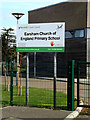 TM3289 : Earsham Church of England Primary School sign by Geographer