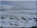 NN6680 : Solitary fencepost on the southern top of Carn na Caim by Richard Law