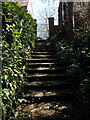 West Milton: steps to the churchyard