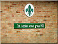 TM0466 : 1st Bacton Scout Group HQ sign by Geographer