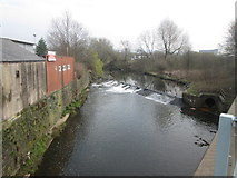 SD7910 : Weir on the River Irwell near Bury Ground by John Slater