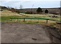 Green barrier across Heol-y-Waun, Penrhys