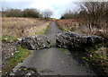 Boulders across the NE end of Blaencaerau Road, Caerau