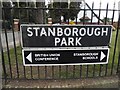 Sign for Stanborough Park, Garston