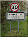 Harleston Village Name sign on Haighley Road