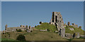 SY9581 : View Towards Corfe Castle by Peter Trimming
