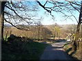 Track above Chapel and Yeardsley Hall Barns