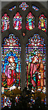 TL9847 : All Saints, Chelsworth - Stained glass window by John Salmon