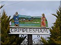 TF6403 : Crimplesham village sign (close-up) by Bikeboy