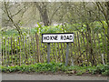 TM1473 : Hoxne Road sign by Geographer