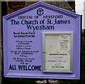 Church of England church board in Wyesham, Wales