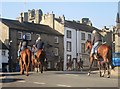 SE1287 : Racehorses  to  the  gallops  Middleham  market  place by Martin Dawes