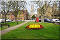 Bright flowerbed in Barton Square, Ely