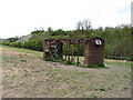 Former railway goods van in a field near Puriton