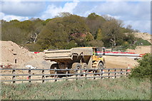 TQ7610 : Truck at Combe Valley Way construction by Oast House Archive