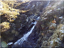 NH0334 : Upper waterfall on burn course near Carn na Saobhaidhe in Killilan Forest by ian shiell
