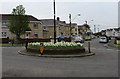 Flowery roundabout in Ammanford