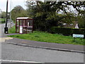 Green text on a street name sign in Llandybie