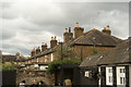 View of the rear of houses on Folly Island from the rear of the Old Barge pub