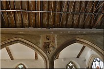 ST7345 : Nunney; All Saints Church; 14th century wall painting by Michael Garlick