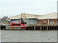 E-on service boat moored at Trinity Quay, South Denes