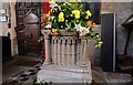 Fulbeck:  St Nicholas Church; the late Norman font