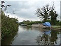 Recently submerged narrowboat, north of bridge 182