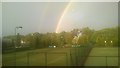 NZ2566 : Rainbow over Northumberland Club by Paul Gillett
