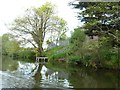 Riverside building and jetty, near Keynsham Hams