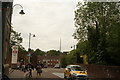 View of the Anerley TV transmission mast from outside Crystal Palace station