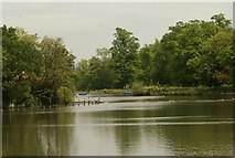 TQ3470 : View along the boating lake in Crystal Palace Park #2 by Robert Lamb