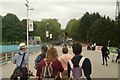 View up the hill in the National Sports Centre car park to the Joseph Paxton statue