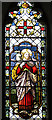 TG2904 : St Peter's church in Bramerton (west window) by Evelyn Simak